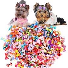 30PCS Dog Bow With Rubber Band Dog Hair Accessories Handmade Movable Puppy Bows