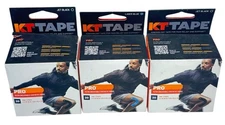 3 Pk KT Tape Pro 20 Strip 10" Precut New in Box- 2 BLACK 1 BLUE FREE SHIPPING