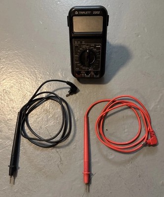 Triplett Model 2202 Vintage Digital Multimeter Probes Stand