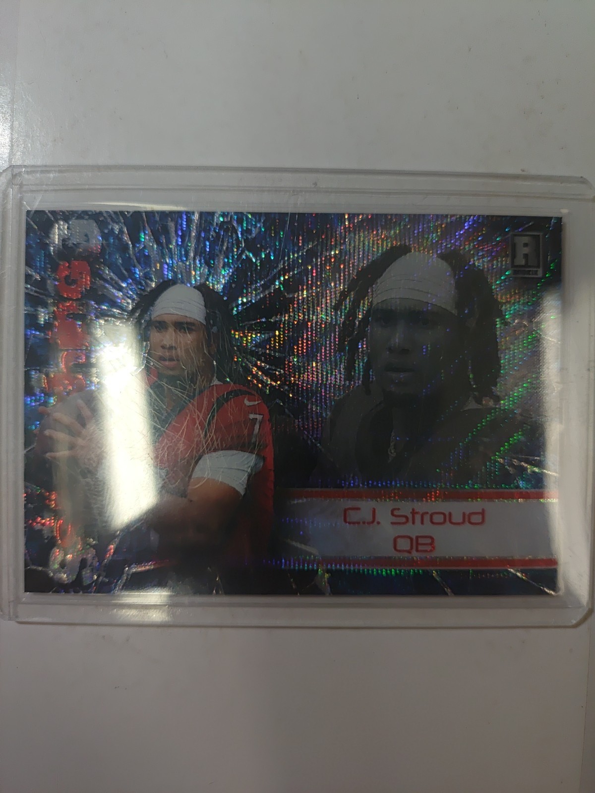 CJ Stroud Wild Card Alumination Rookie Edition Smashing #ASCS Blue Jersey-Wave-Red