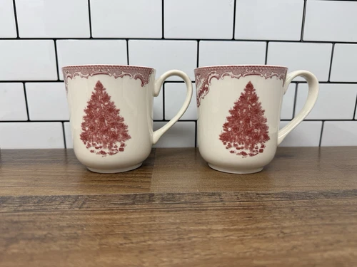 Johnson Bros. England Pink Christmas Mug/cup. PINK Tree