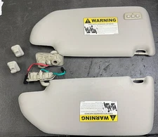 2003-2006 VOLVO XC90 LEFT & RIGHT SUNSHADE SUNVISORS TAUPE W/ GARAGE DOOR OPENER