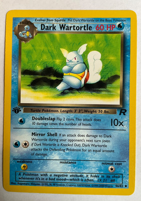 First Edition Dark Wartortle 46/82 Team Rocket Regular Pokemon TCG