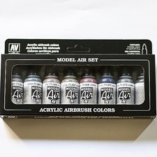 Vallejo Metallics Model Air Paint Set 8 Colors - Hobby and Model Paint Set