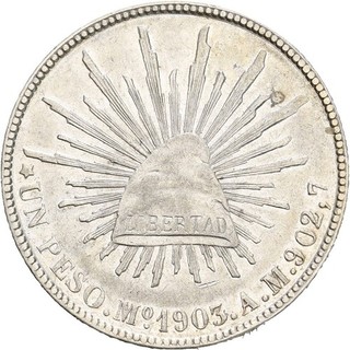 Künker: Mexiko 1 Peso 1903 Mo AM Silber