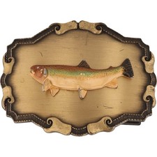 Fish Fishing Fisherman Western Sportfishing Musky Pike 70s Vintage Belt Buckle