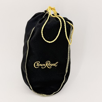 Crown Royal Black XL 1.75L  13  X 9 1/2  Bag ~ Gold Cording and Stitching