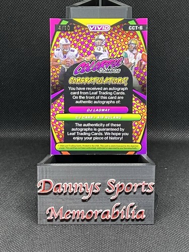 ๐ฅ CJ Carr, Air Noland, Dj Lagway 2024 Leaf Vivid 3 Auto Gold Crystals /10 ๐ฅ - Picture 2 of 2