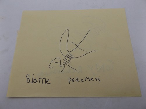 5" x 4" AUTOGRAPH BOOK PAGE HAND SIGNED BY TONY RICKARDSSON & BJARNE PEDERSEN - Picture 2 of 2