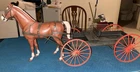 Marx Best Of The West Buckboard Wagon, Harness And Red Sorrel Wheeled Horse