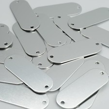 Aluminum Engraving Blanks Tags Stamping Blanks Tags with 2 Holes 25 Pack Sil...