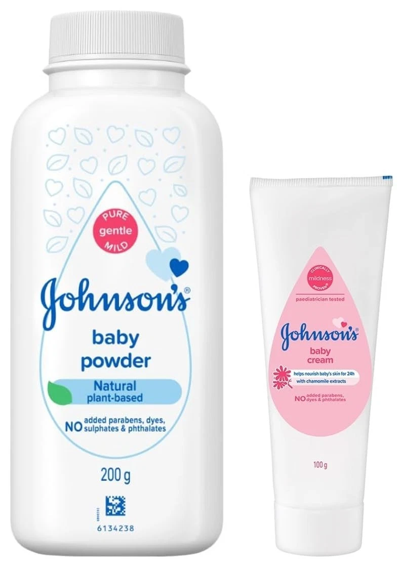 Johnson's Baby Powder 200g & Johnson's Baby Cream For Summer, 100g