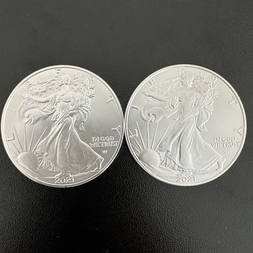 (2) 2021-W American Silver Eagles 1 oz GEM BU (Type 2) West Point Mint