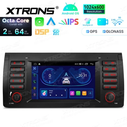 For BMW E53 X5 Android 14 7" UI Car Radio Stereo GPS Navi CarPlay Octa Core 64GB