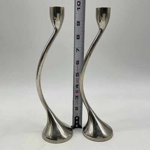 Rot Umschlag Chrom Kerzenständer 2er Set 10 cm hoch - Bild 2 von 7