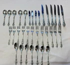 New ListingLunt Eloquence Sterling Silver Flatware Set 34 Pc Floral Vintage Luxury
