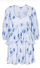 Ganni Floral-Print Mini Dress. Large