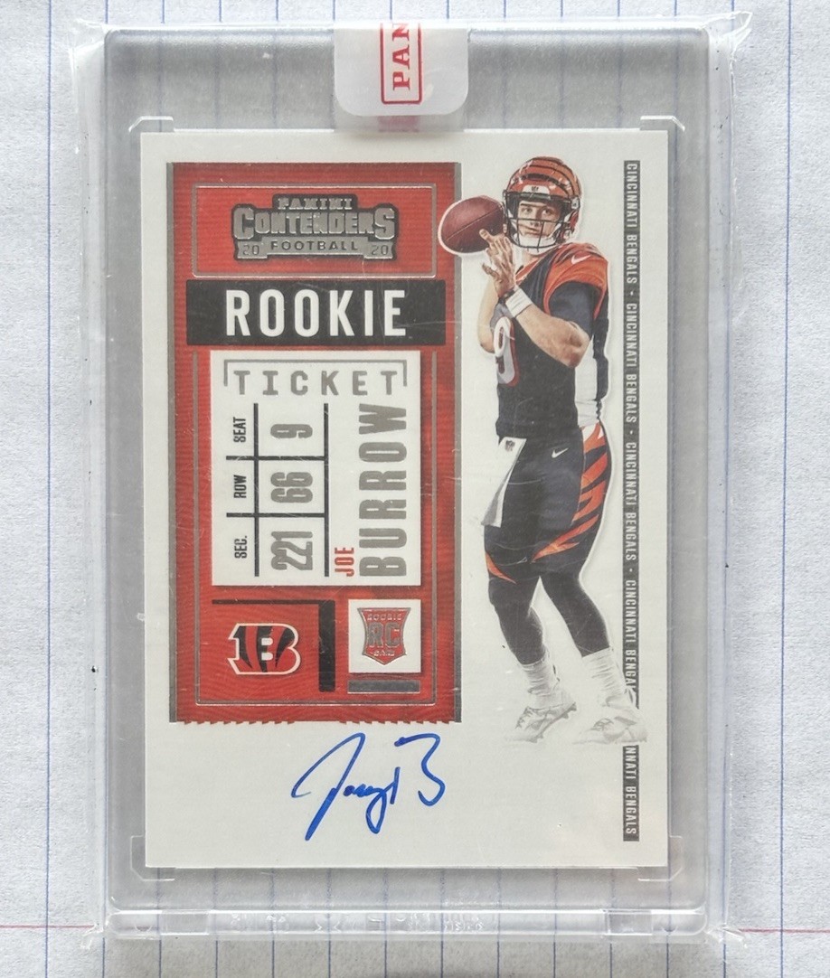 Joe Burrow 2020 Contenders #101 Rookie Ticket Auto Price Guide
