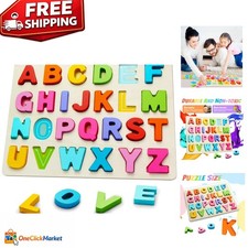 Educational Wooden Puzzle Set with 26 ABC Letters for Preschool Fun  Learning