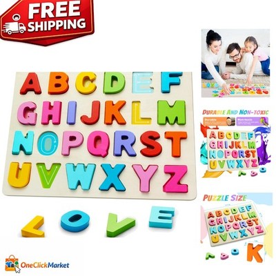Educational Wooden Puzzle Set with 26 ABC Letters for Preschool Fun & Learning