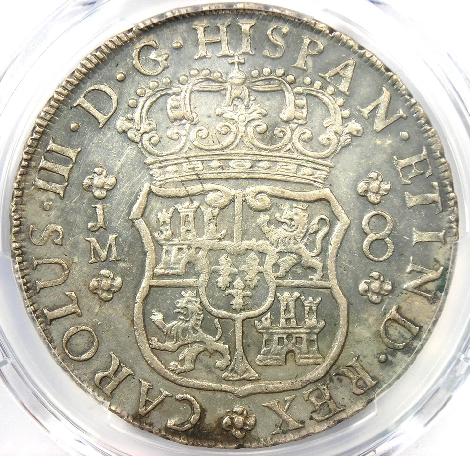 1765 Peru Pillar Dollar 8 Reales Silver Coin 8R - Certified PCGS AU Details - Image 4 of 4