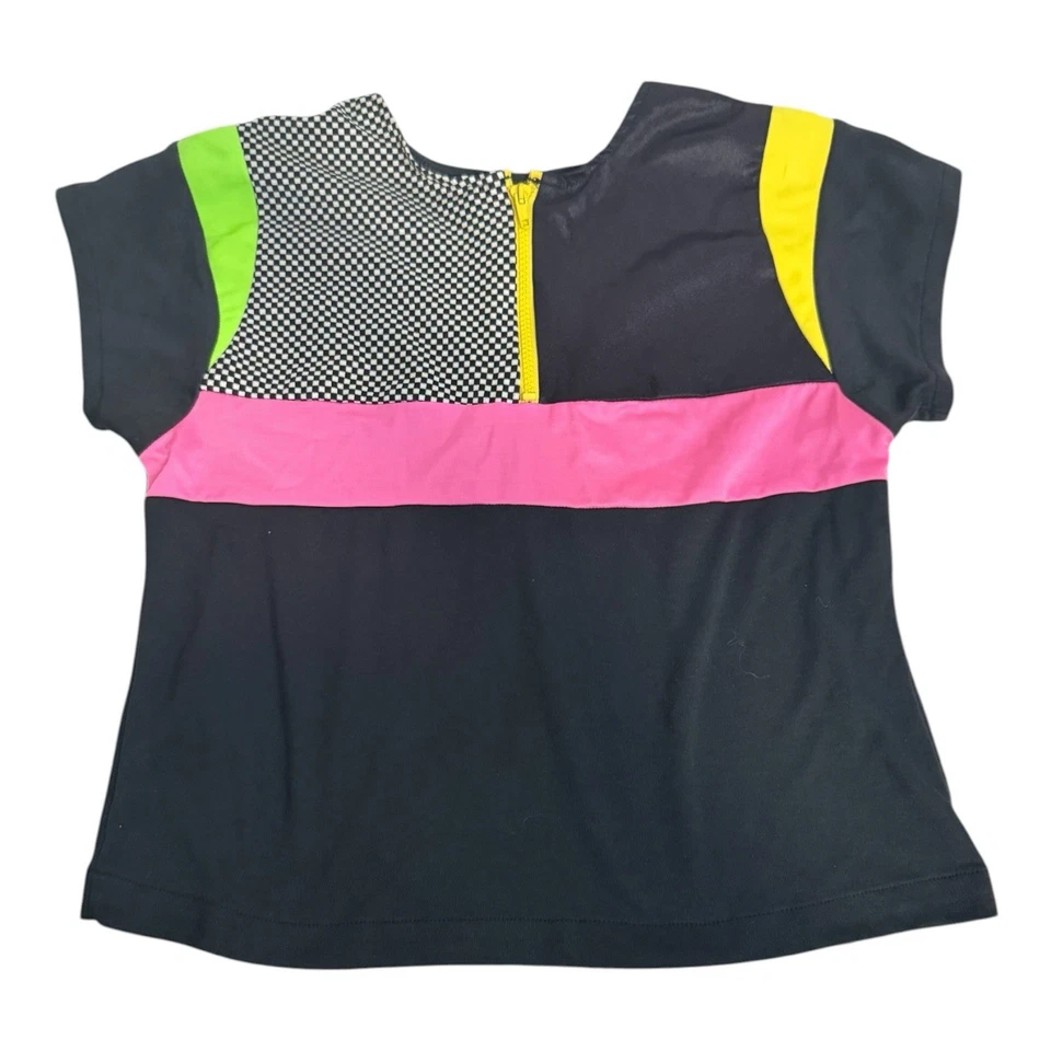 Vintage Color block 80s 90s T Shirt Colorful Retro Top Womens Large USA made - Image 4 of 4