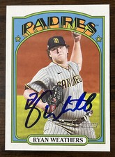 RYAN WEATHERS Signed 2021 Topps Heritage High Number Baseball Card #634 RC AUTO