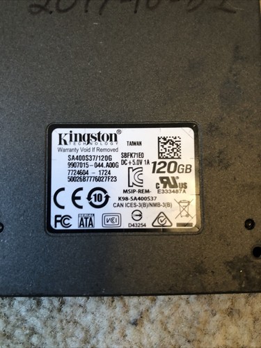 Kingston 480 960 240 120GB A400 SATA3 2.5" Internal SSD SA400S37-HDD Solid State - Afbeelding 3 van 3