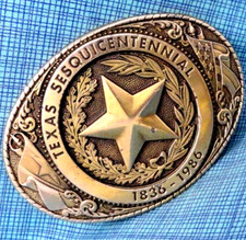 Texas 150 Sesquicentennial Belt Buckle Vtg 80s  LE Sanchez Intl Denver .MMR665