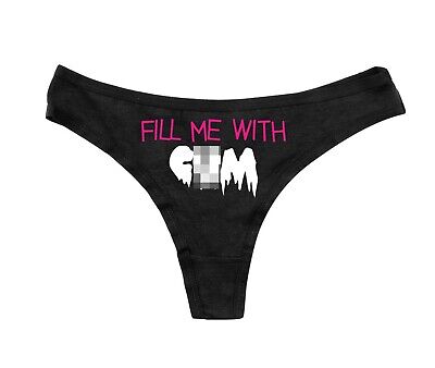 Fill Me With Cum Ladies Thong - Sexy Rude Naughty Knickers - Pink Porn  Underwear | eBay