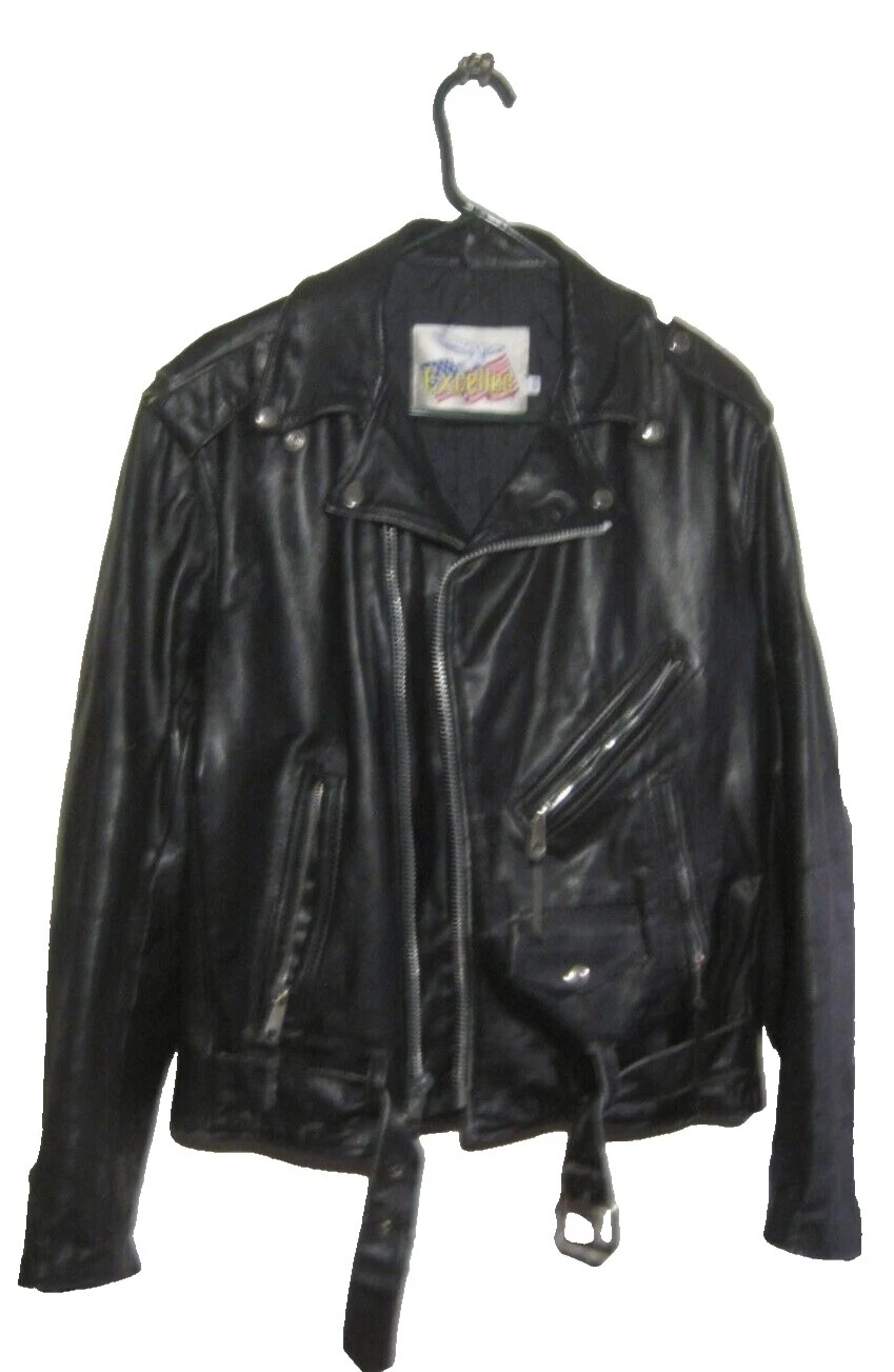 Chaqueta de moto Excelled Negro abrigos, chaquetas y chalecos para hombres