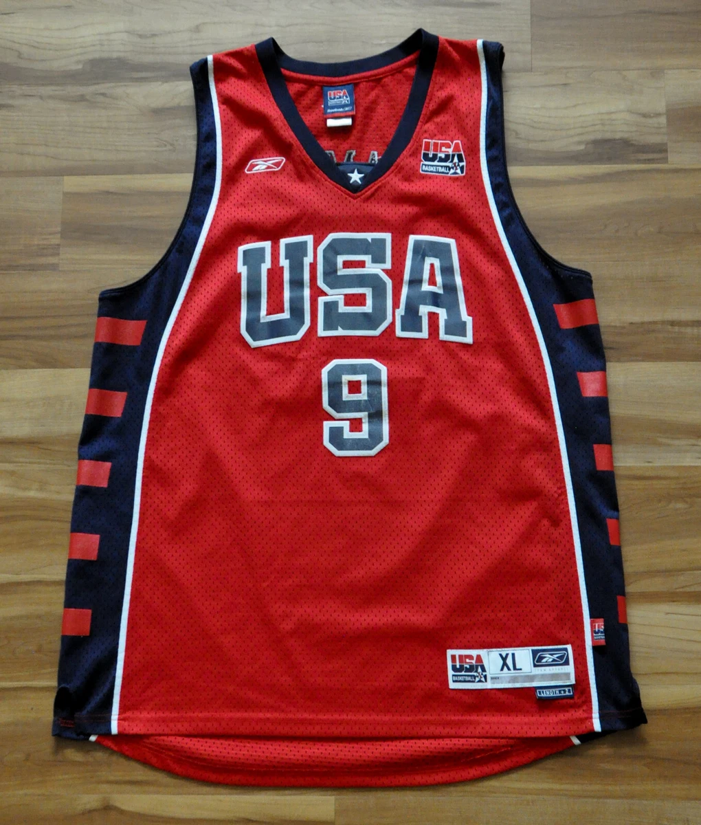 USA BASKETBALL DREAM TEAM SHIRT JERSEY CAMISETA REEBOK #9 LEBRON JAMES  WHITE NBA