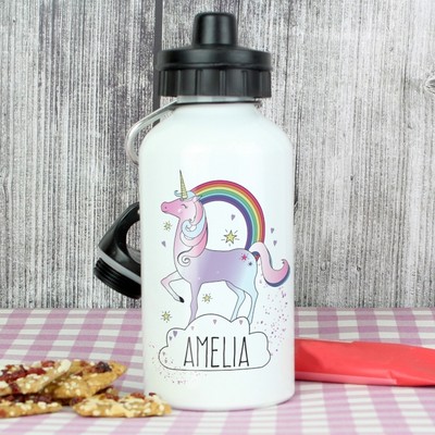 Personalised Rachael Hale Doodle Pug Bike School WATER Drinks BOTTLE Girls Gift