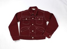 Vintage 1970s/70s JC Penny's Kids/Children's Red/Burgundy Denim Jacket