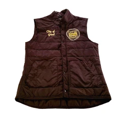 Compton Puffer Vest Jacket Mens XL Black Snap Button City of Grind Hub City Cpt