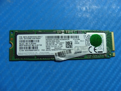 Lenovo ThinkBook 14-IML Samsung NVMe M.2 256GB SSD MZVLB256HAHQ-000L7 00UP488 - Picture 1 of 2
