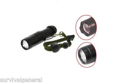 Cree XPE 140 Lumens Flashlight Compact Pocket Black Flashlight Camping 3 Watt 