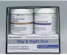 Skin Assistant Day & Night Face Cream Duo | Hyaluronic Acid, Collagen & Retinol 