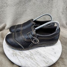 Clarks Shoes Womens Size 8 Black Slip On Loafers GUC 