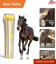 Complete Stainless Steel Horse Grooming Kit with Cordless Clippers - Gold Finish