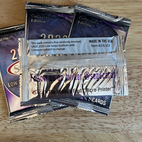 2023 Sage Football Low Series Collector's Edge Packs (4) Unopened - Picture 2 of 2