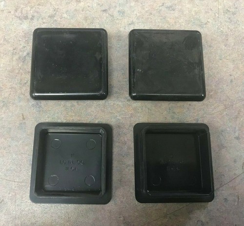 Tube Caps 1 1/2" x 11ga Square tube ABS Black Plastic sold in lots of 4 each - Picture 2 of 2
