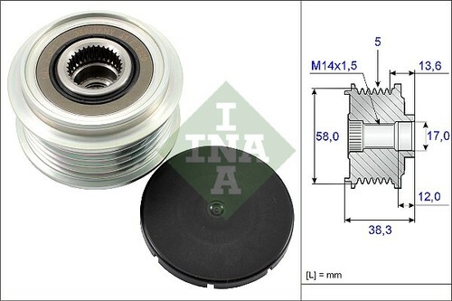 Embrague Libre Del Alternador INA 535 0184 10 Para TOYOTA - Imagen 1 de 6