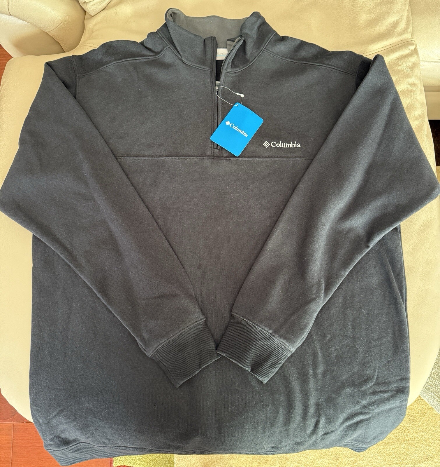 Columbia Men's Hart Mountain Half Zip Pullover Jacket XL Charcoal Black New With Tags