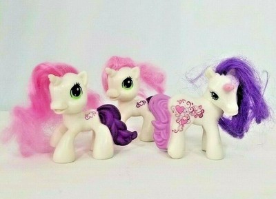 Vintage My Little Pony 3 White Unicorns 1 Set Of Pink Hair Twins 1