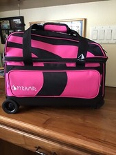 woman  s PYRAMID PATH DELUXE double roller bowling bag Black/hot Pink