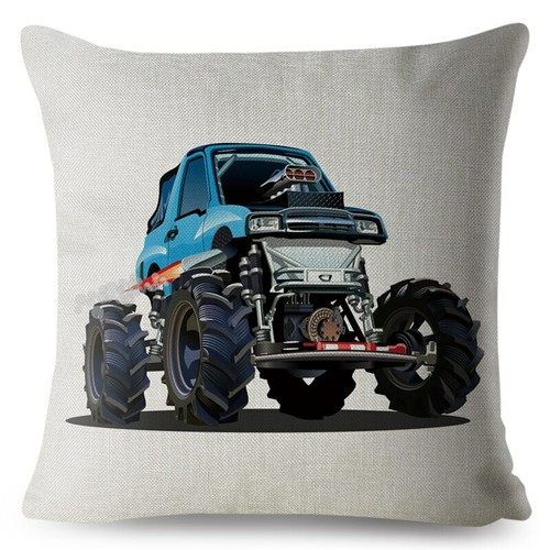 Taie d'oreiller housse de coussin 4x4 monster truck 45x45 cm