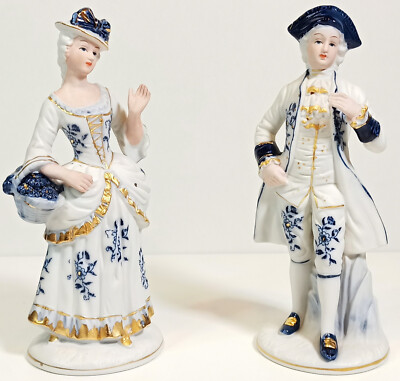 Royal Meridian Deutsche Noritake - Porzellanfiguren Edelmann & Dame - H.19 cm. 