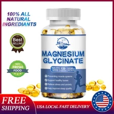 Magnesium Glycinate 120 Capsules 1330mg 100% High Absorption Chelated