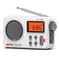 Portable Radio AM FM Weather Radio LCD Screen Digital Alarm Clock Antenna Gift